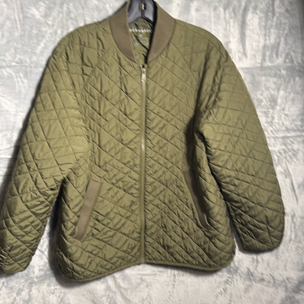 Bernardo coat men’s green quilted bomber puffer jacket men’s size medium